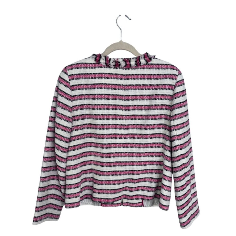 Talbots Pink, Black and White Striped Jacket - Picture 3 of 7